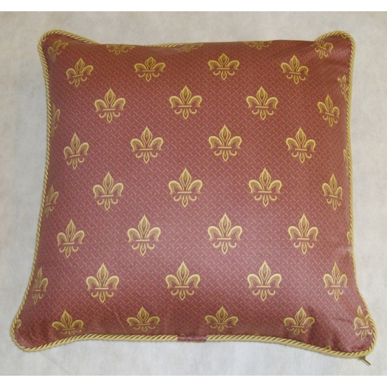 Purple Fleur De Lys Cushion - 39cm x 39cm - COMPLETE WITH HOLLOW FIBRE FILLED INNER