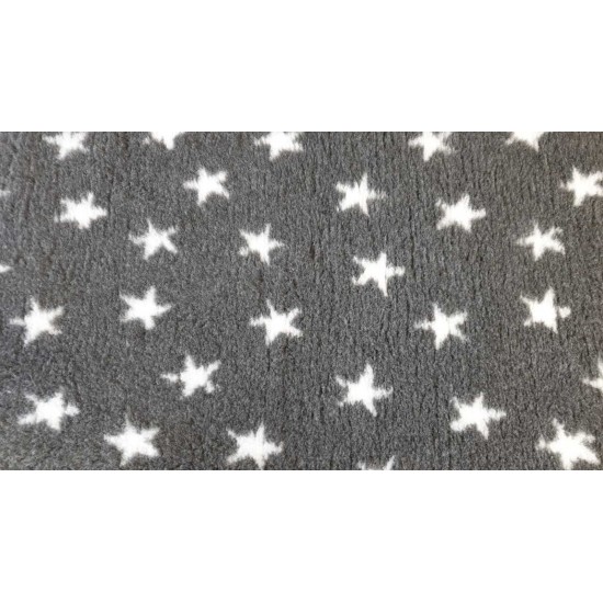 PnH Veterinary Bedding - NON SLIP - RECTANGLE - Charcoal with White Stars