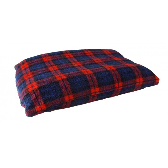 Red Tartan - Sherpa Fleece Dog Bed Cushion