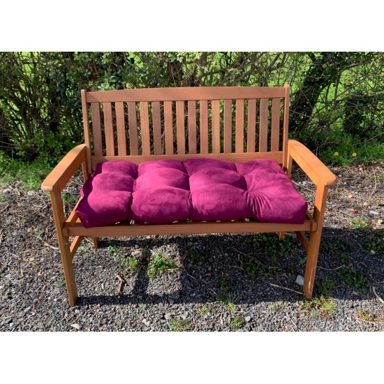 Blown Fibre Garden Bench Cushion - Aubergine Purple Faux Suede