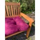 Blown Fibre Garden Bench Cushion - Aubergine Purple Faux Suede