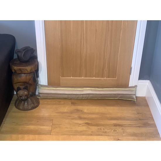 Draught Excluder - Beige & Green Stripe