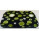 PnH Veterinary Bedding ® - BINDED - NON SLIP - Black with Green Circles