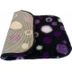 PnH Veterinary Bedding ® - BINDED - NON SLIP - Black with Purple Circles