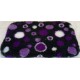 Non Slip Vet Bedding - BINDED - Black with Purple Circles