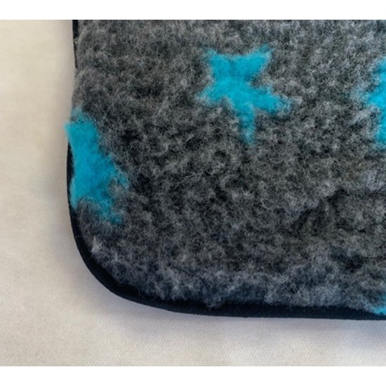 PnH Veterinary Bedding ® - BINDED - NON SLIP - Charcoal with Blue Stars