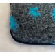 Non Slip Vet Bedding - BINDED - Charcoal with Blue Stars