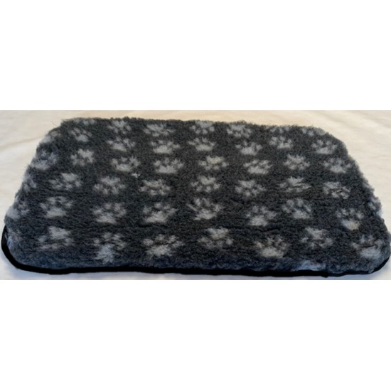 PnH Veterinary Bedding ® - BINDED - NON SLIP - Charcoal with Grey Paws