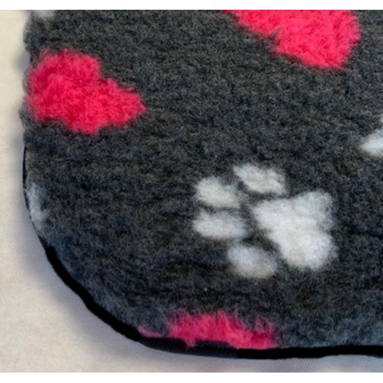 Car Seat Protector - Charcoal with Hearts and Paws