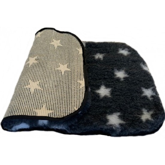 PnH Veterinary Bedding ® - BINDED - NON SLIP - Charcoal with White Stars