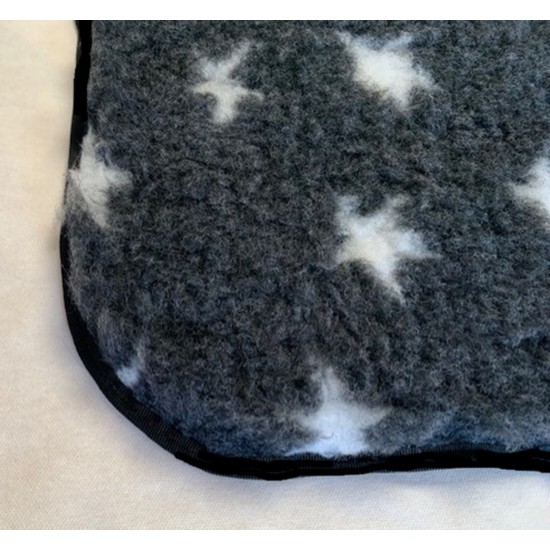 PnH Veterinary Bedding ® - BINDED - NON SLIP - Charcoal with White Stars