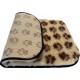 Non Slip Vet Bedding - BINDED - Cream with Brown Paws