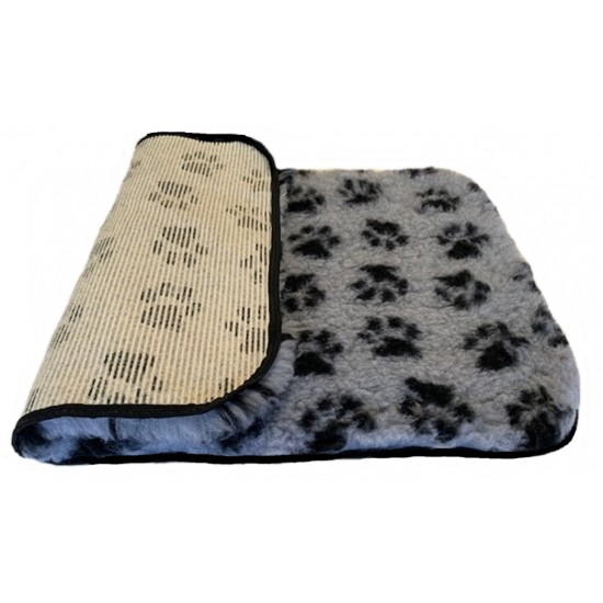 PnH Veterinary Bedding ® - BINDED - NON SLIP - Grey with Black Paws