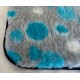 Car Seat Protector - Grey with Blue Circles