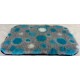 Non Slip Vet Bedding - BINDED - Grey with Blue Circles