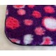 Non Slip Vet Bedding - BINDED - Purple with Pink Circles