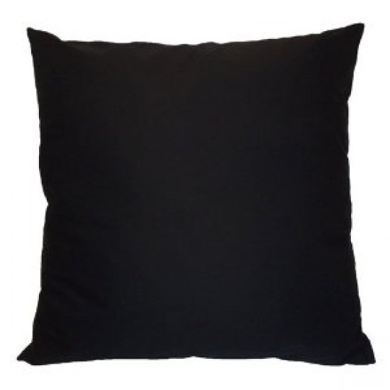 Black - Cotton Cushion (45cm x 45cm) - COMPLETE WITH HOLLOW FIBRE FILLED INNER