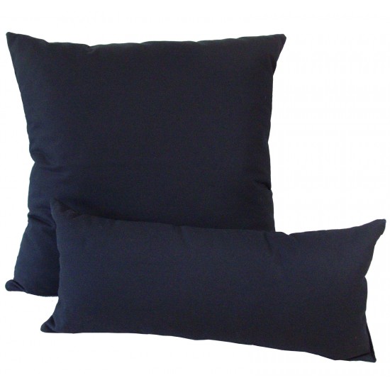 Cushion & Bolster Set - Black Cotton