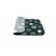 Non Slip Vet Bedding - BINDED  - Black with Green Circles