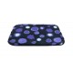 Non Slip Vet Bedding - BINDED - Black with Purple Circles