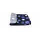 Non Slip Vet Bedding - BINDED - Black with Purple Circles