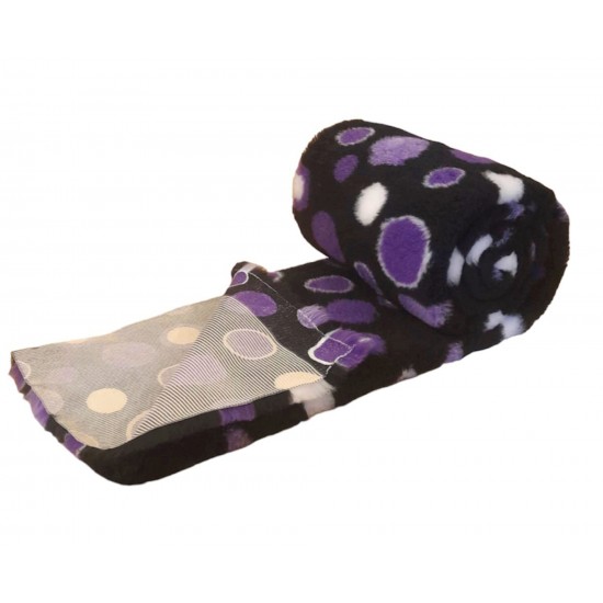 PnH Veterinary Bedding - Non Slip - Black with Purple Circles