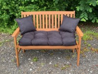 Blown Fibre Garden Bench Cushion - Black Faux Suede