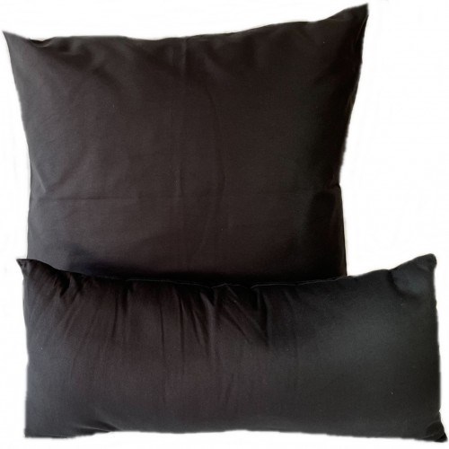 Faux Suede Cushion Bolster Set Black