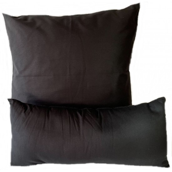 Faux Suede Cushion & Bolster Set - Black