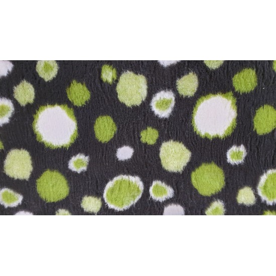 PnH Veterinary Bedding - NON SLIP - SQUARE - Black with Green Circles