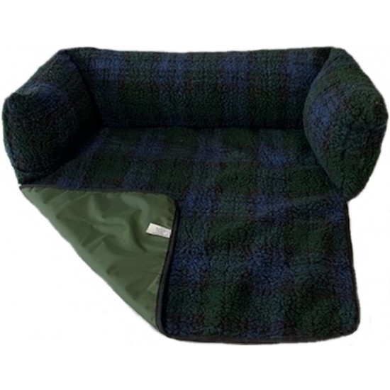 Sofa Dog Bed - Blackwatch Tartan with Waterproof Base