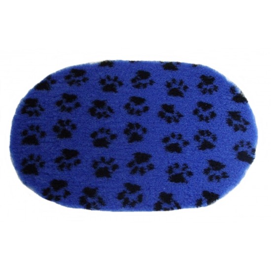 PnH Veterinary Bedding - NON SLIP - OVAL - Blue with Black Paws