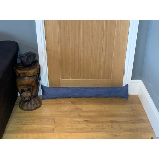 Faux Suede Draught Excluder - Denim Blue