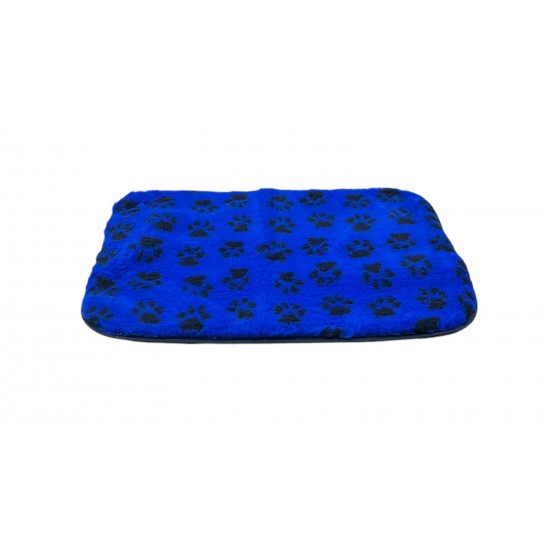 Non Slip Vet Bedding - BINDED - Blue with Black Paws