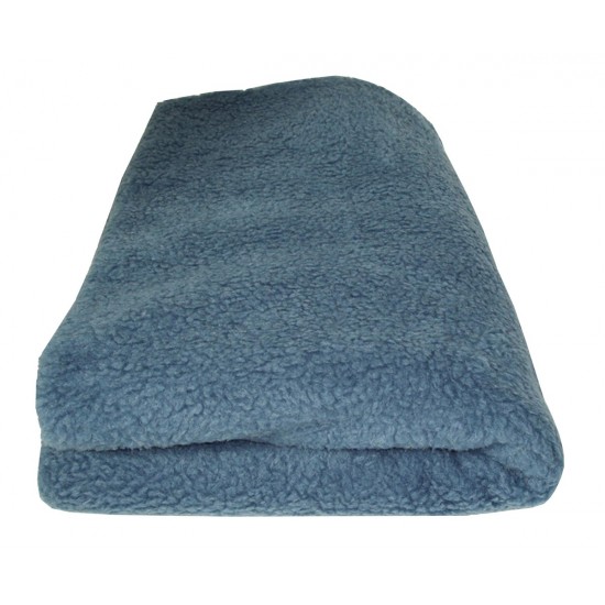 Deluxe Sherpa Fleece Lap Blanket - DOUBLE LAYERED - Blue