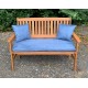 Garden Bench Cushion with Optional Sets - Denim Blue Faux Suede