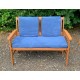 Garden Bench Cushion with Optional Sets - Denim Blue Faux Suede