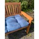 Blown Fibre Garden Bench Cushion - Denim Blue Faux Suede