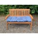 Blown Fibre Garden Bench Cushion - Denim Blue Faux Suede