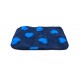 Non Slip Vet Bedding - BINDED - Teal with Blue Hearts