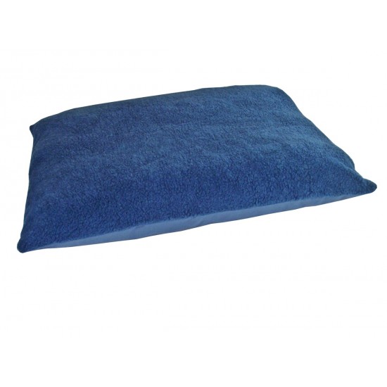 Fleece Dog Bed Cushion With Waterproof Base - Harbour Blue