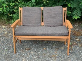 Garden Bench Cushion with Optional Sets - SHOWER PROOF - BROWN / GOLD FLECK