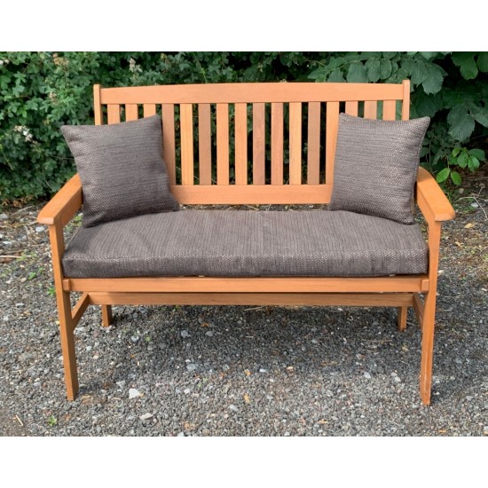 Garden Bench Cushion with Optional Sets - SHOWER PROOF - BROWN / GOLD FLECK