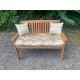 Blown Fibre Garden Bench Cushion - Green / Brown Stripe