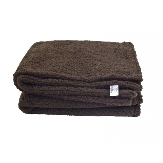 Brown  Double Layered Sherpa Fleece Dog Blanket 