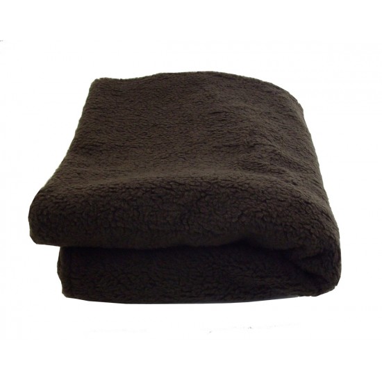 Deluxe Sherpa Fleece Lap Blanket - DOUBLE LAYERED - Brown