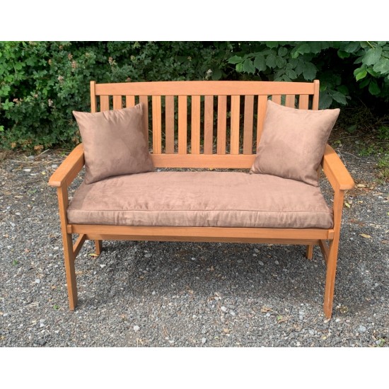 Garden Bench Cushion with Optional Sets - Chocolate Brown Faux Suede