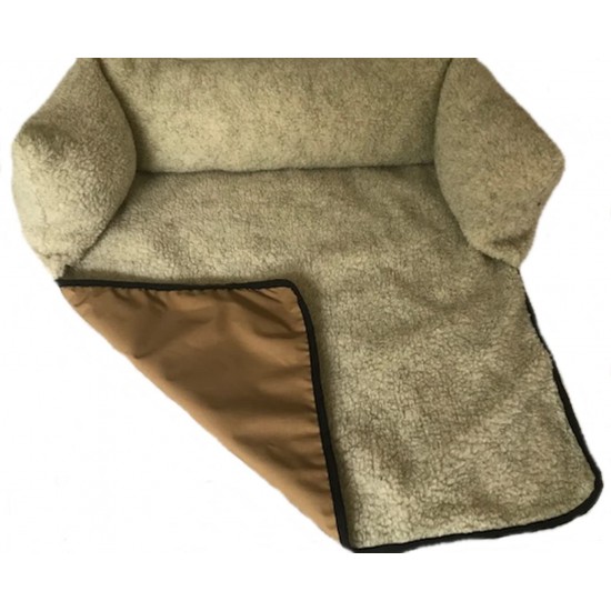 Sofa Dog Bed - Cashmere Cream with Waterproof Base