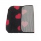 PnH Veterinary Bedding ® - BINDED - NON SLIP - Charcoal with Cerise Pink Hearts