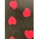 PnH Veterinary Bedding ® - BINDED - NON SLIP - Charcoal with Cerise Pink Hearts